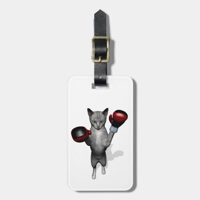 Boxer Cat Luggage Tag (Front Vertical)