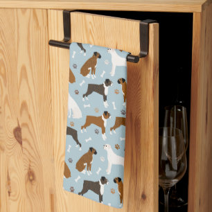 Boxer Chien Bones et Paquets Serviette de cuisine