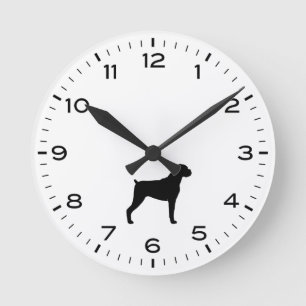 Boxer Chien race Silhouette Horloge ronde