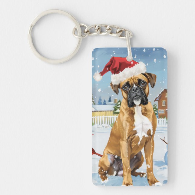 Boxer Chien Winter Wonderland Noël Joie (Devant)