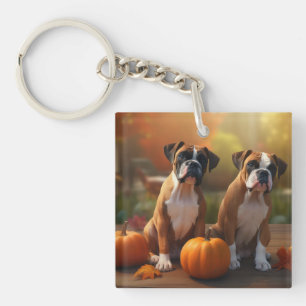Boxer Chiot Automne Citrouille de plaisir