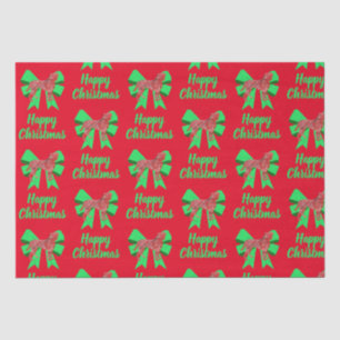 Boxer Christmas Dog & Green Bow Tissue Paper