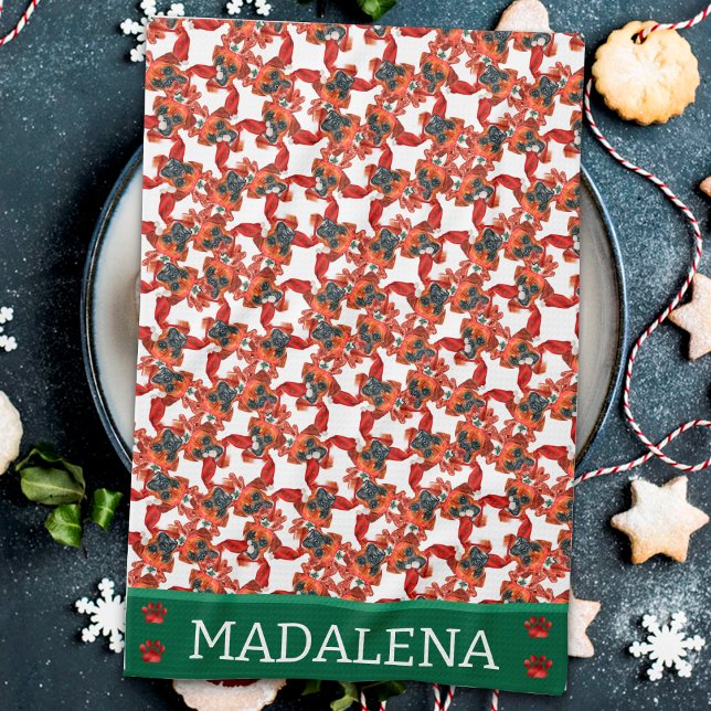Boxer Christmas Dog Kitchen Towel (Creator Uploaded)