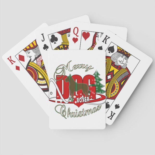 BOXER CHRISTMAS DOG PLAYING CARDS (Back)