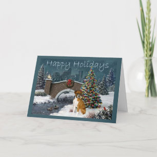 Boxer Christmas Evening Greeting Card