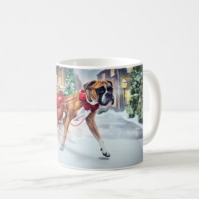 Boxer Christmas Festive Season Coffee Mug (Front Right)