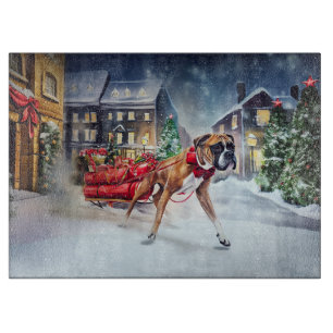 Boxer Christmas Festive Season Cutting Board