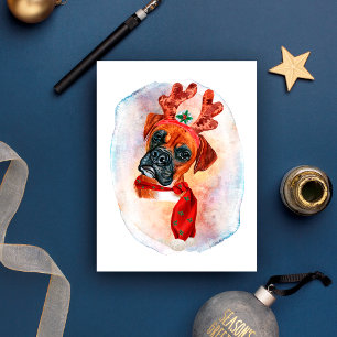 Boxer Christmas Gifts For Dogs Lovers Holiday Postcard