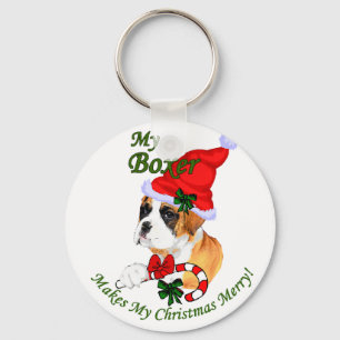 Boxer Christmas Gifts Keychain