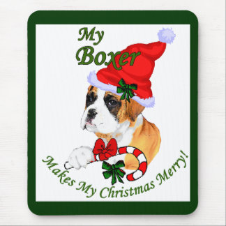 Boxer Christmas Gifts Mouse Pad