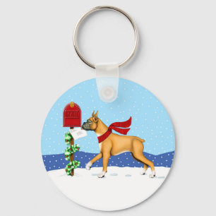 Boxer Christmas Mail Keychain