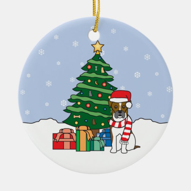 Boxer Christmas Ornament (Front)