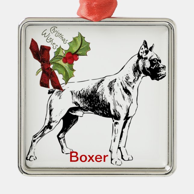 Boxer Christmas Ornament (Front)