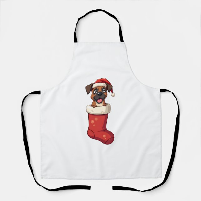 Boxer Christmas Stocking Apron (Front)