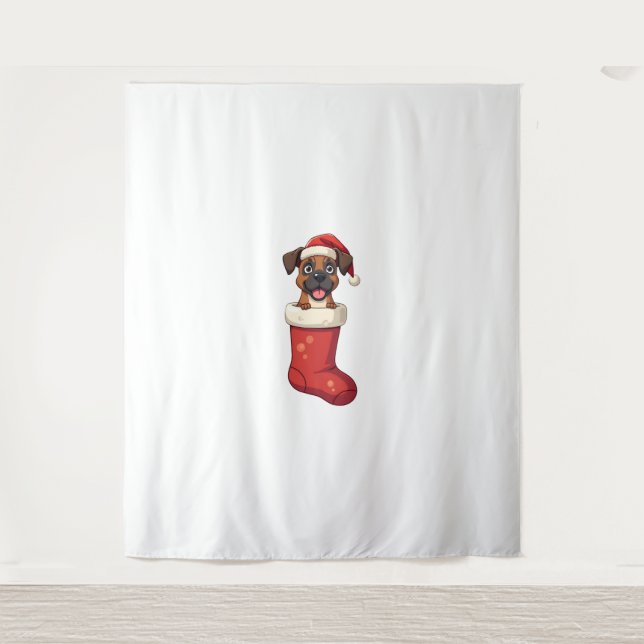 Boxer Christmas Stocking dog Tapestry (Front)