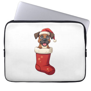 Boxer Christmas Stocking Laptop Sleeve