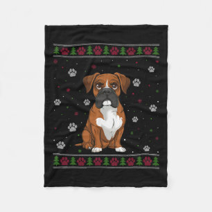 Boxer Christmas Sweater Xmas Pet Animal Dog Lover  Fleece Blanket
