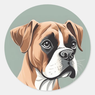 Boxer Classic Round Sticker
