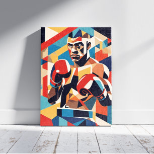 Boxer Cubist Canvas Print