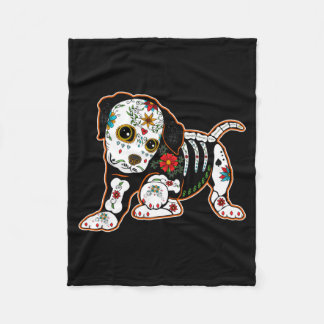 Boxer Dia De Los Muertos Day Of The Government Fleece Blanket