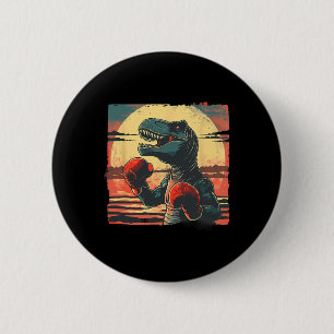 Boxer Dinosaur Boxing Dino Kickboxing T-rex Boxing 2 Inch Round Button