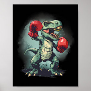 Boxer Dinosaur Boxing Dino Kickboxing T-rex Boxing Poster