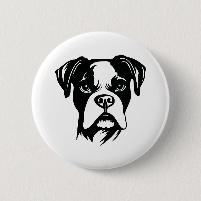 Boxer Dog 2 Inch Round Button (Front)