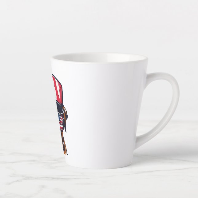 Boxer Dog 4th of July Latte Mug (Right)