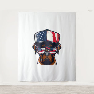 Boxer Dog 4th of July Tapestry