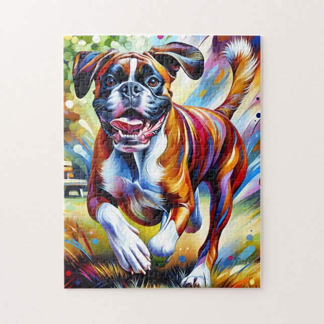 Boxer Dog Acrylic Art Print Dog Lover Gift Jigsaw Puzzle (Vertical)