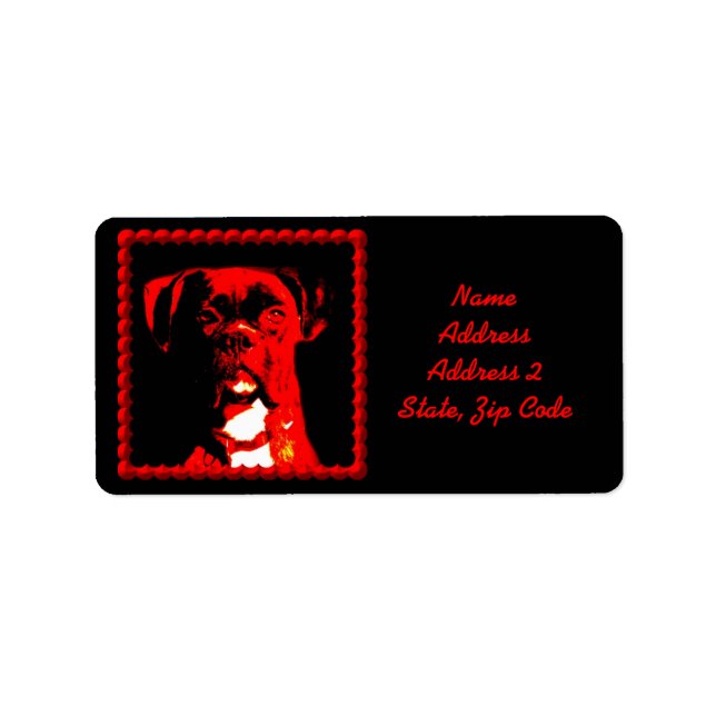 Boxer Dog Address Label (Front)