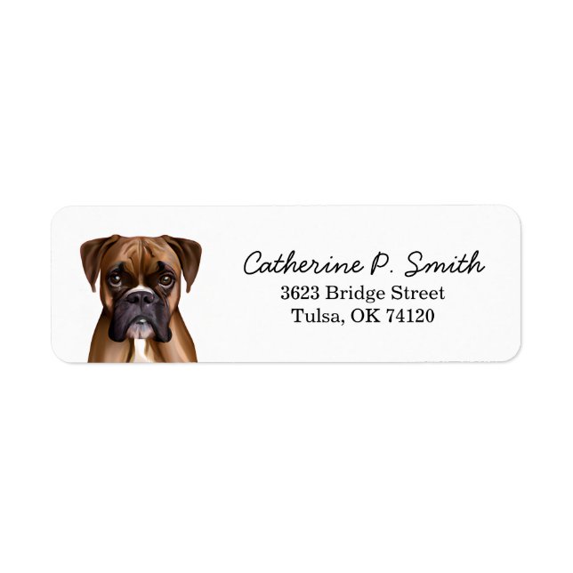 Boxer Dog Adresse de retour (Devant)