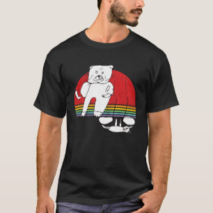 Boxer Dog and Cat Working Out Lifting Weights T-Shirt