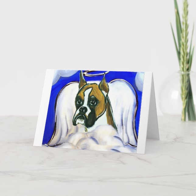 Boxer dog angel card (Front)