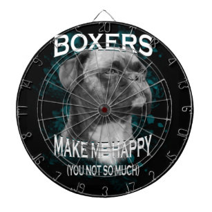 Boxer Dog Animal Lovers Art Text Dartboard