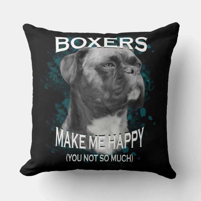 Boxer Dog Animal Lovers Art Throw Pillow (Front)