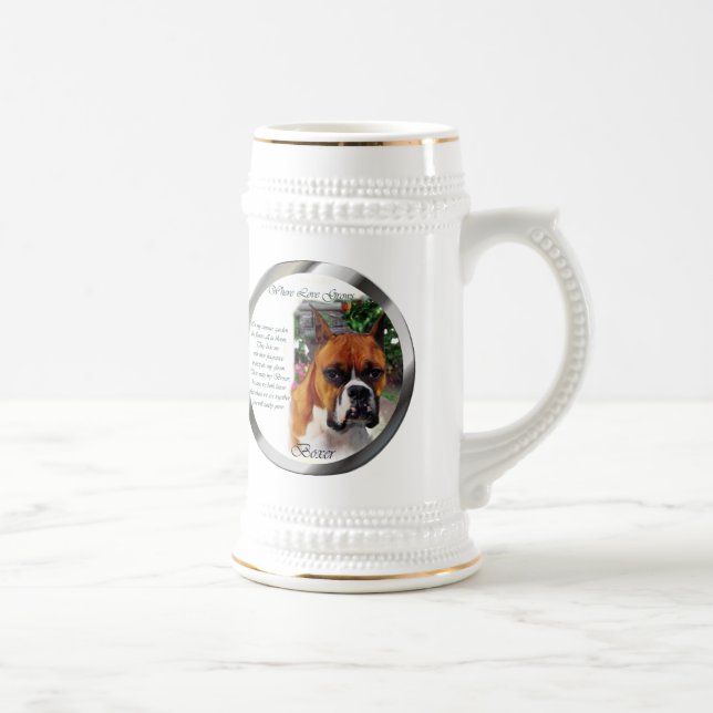 Boxer Dog Art Gifts Beer Stein (Right)