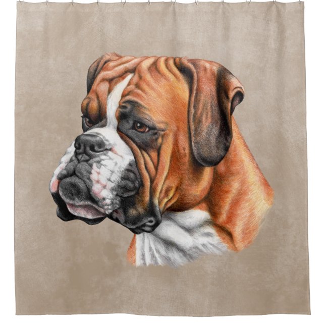 Boxer Dog Art Portrait Brown Standard Bathroom (Front)