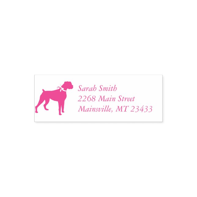 Boxer Dog Baby Shower Pink Girl Self-inking Stamp (Design)