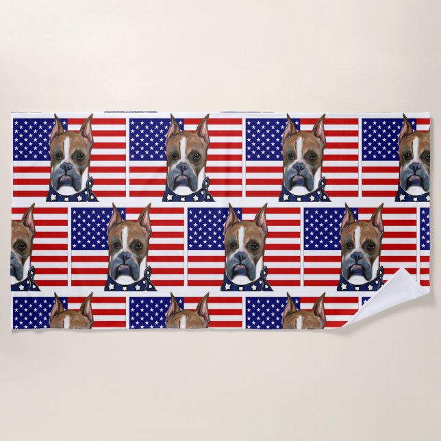BOXER DOG BEACH TOWEL (Front)