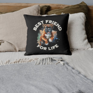 Boxer Dog Best Friend For Life Throw Pillow