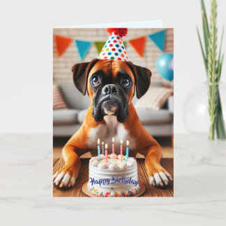 Boxer Dog Birthday Fun Holiday Card