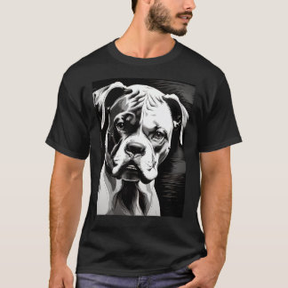 Boxer Dog (Black  White Pop Art) T-Shirt