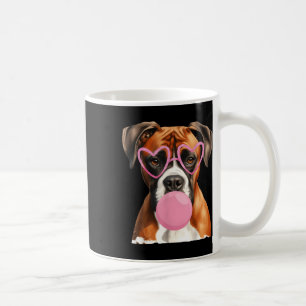 Boxer Dog Blowing Bubble Gum Valentine’s Day Coffee Mug