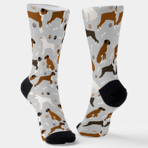 Boxer Dog Bones and Paws Socks