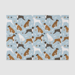 Boxer Dog Bones and Paws Tissue Paper