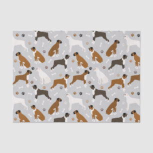 Boxer Dog Bones and Paws Tissue Paper