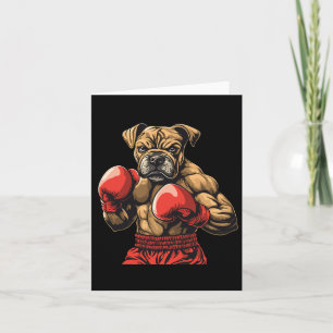 Boxer Dog Boxing Gloves Graphic For Men Women Girl Card