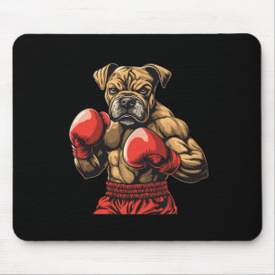 Boxer Dog Boxing Gloves Graphic For Men Women Girl Mouse Pad