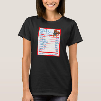 Boxer Dog Breed Owner Funny Nutrition Facts T-Shirt